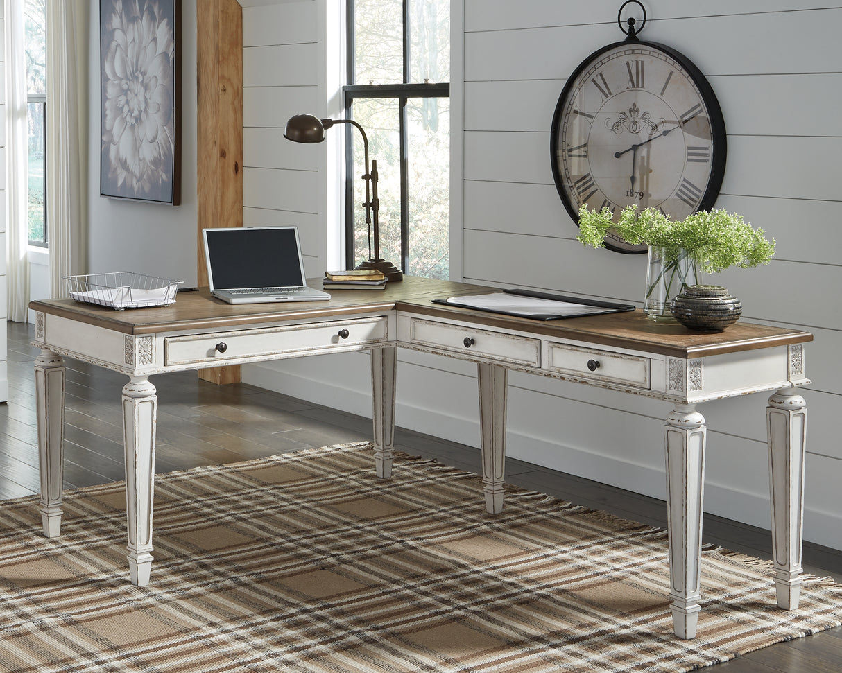 Realyn Home Office Desk and Bookcase from Ashley - Luna Furniture