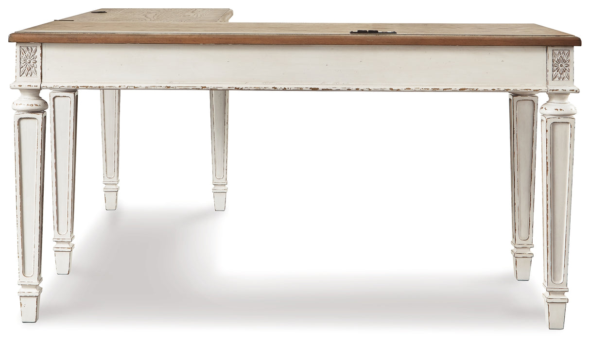 Realyn Lift-top Desk, L-shaped Desk and 4 Bookcases from Ashley Furniture - Luna Furniture