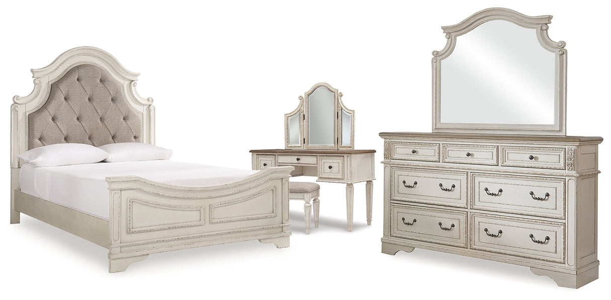Realyn Queen Panel Bed, Dresser, Mirror and Vanity from Ashley - Luna Furniture