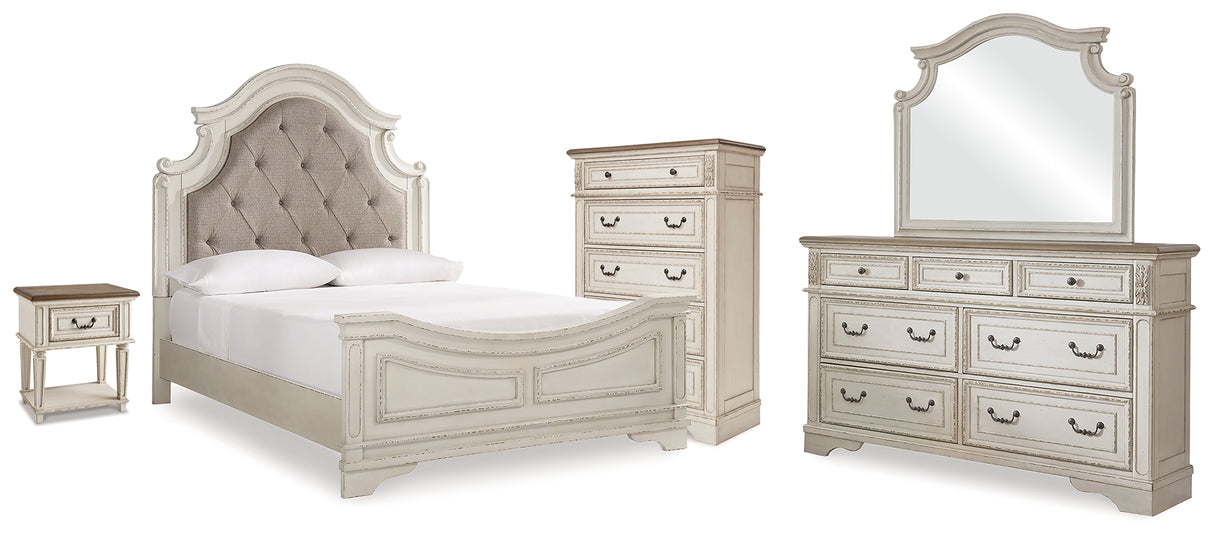 Realyn Queen Panel Bed Dresser, Mirror, Chest and Nightstand from Ashley - Luna Furniture