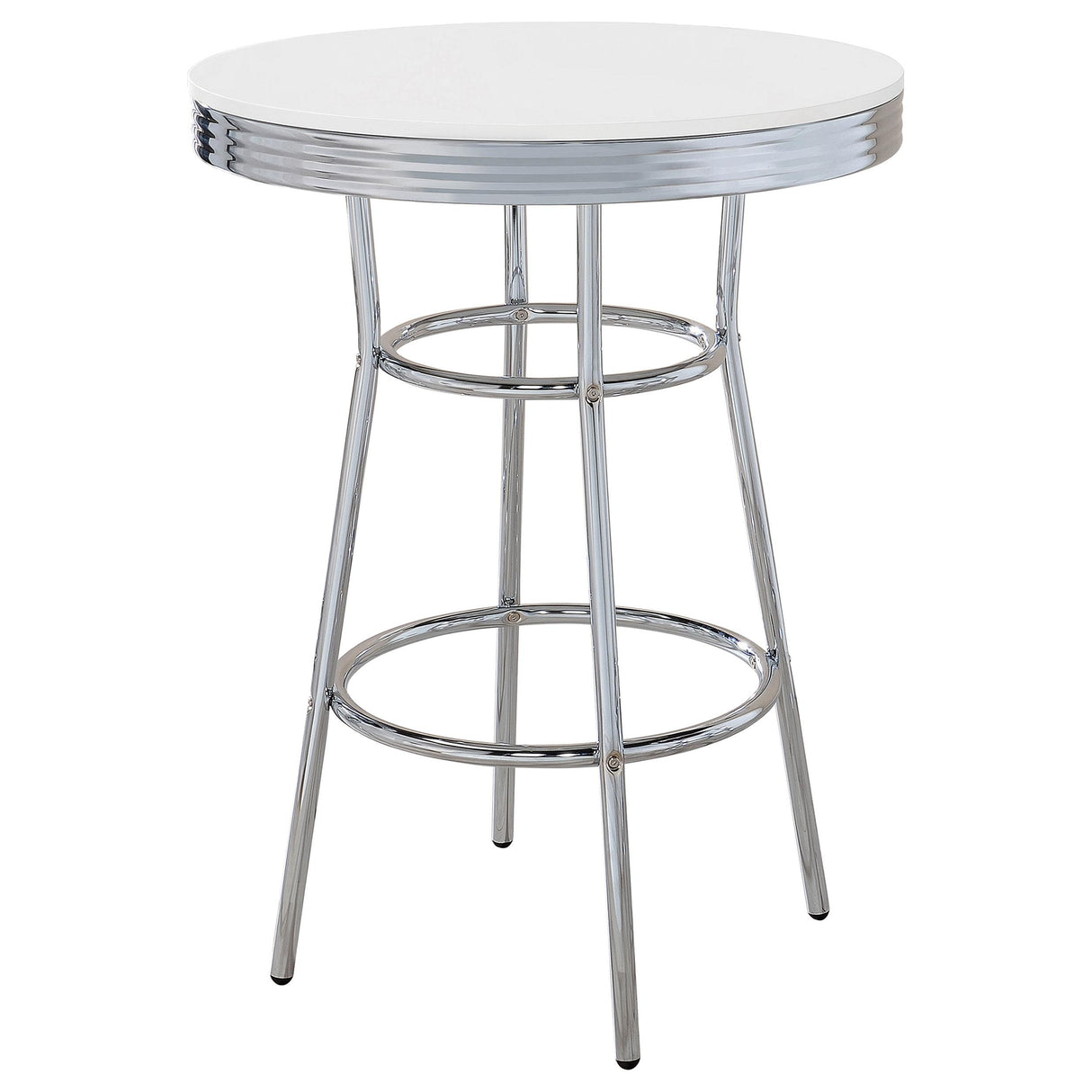 Retro 3-piece Round 1950s Bistro Pub Bar Table Set White from Coaster - Luna Furniture