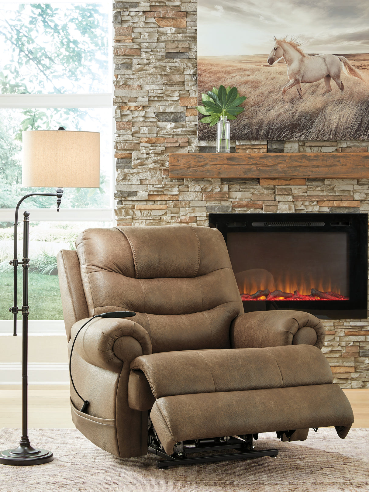 Revived and Restored Earth Power Lift Recliner from Ashley - Luna Furniture