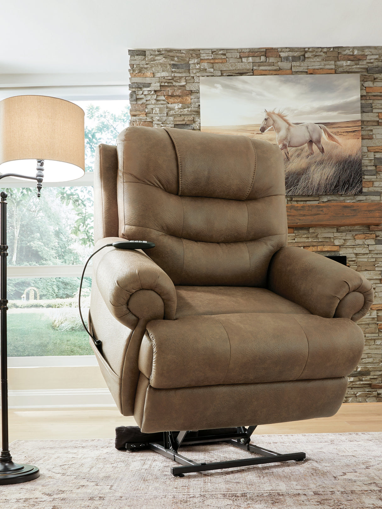 Revived and Restored Earth Power Lift Recliner from Ashley - Luna Furniture