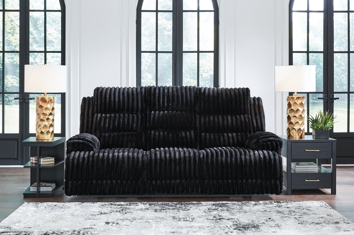 Rhine Falls Black Power Reclining Sofa and Power Recliner from Ashley - Luna Furniture