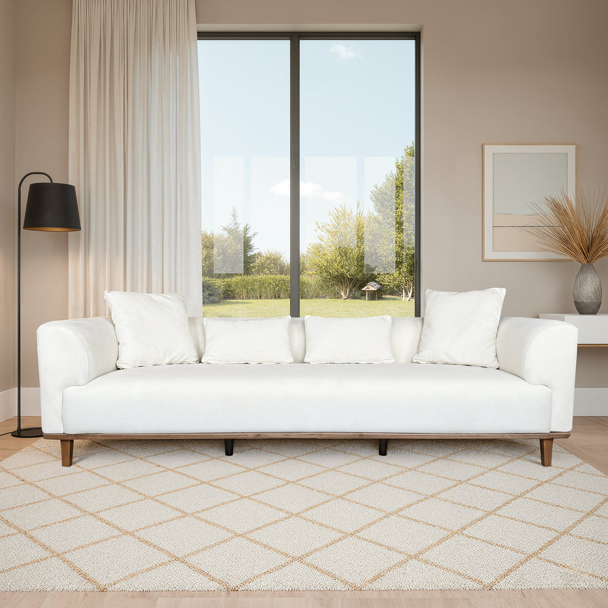Richardson Cream Velvet Sofa from Ashcroft Furniture - Luna Furniture