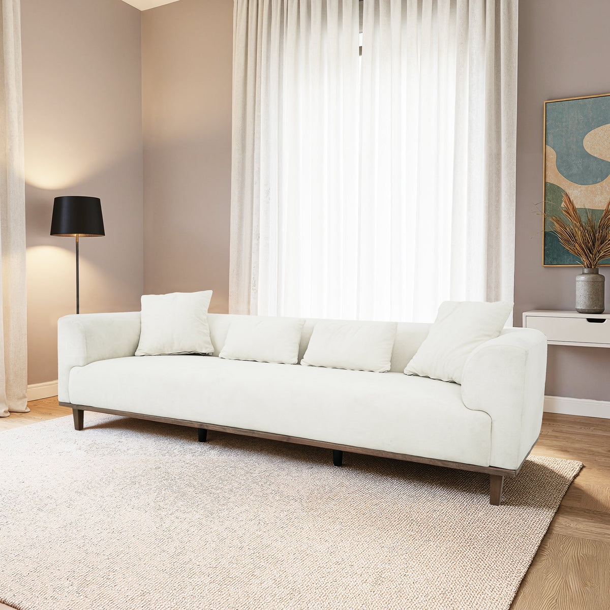 Richardson Cream Velvet Sofa from Ashcroft Furniture - Luna Furniture
