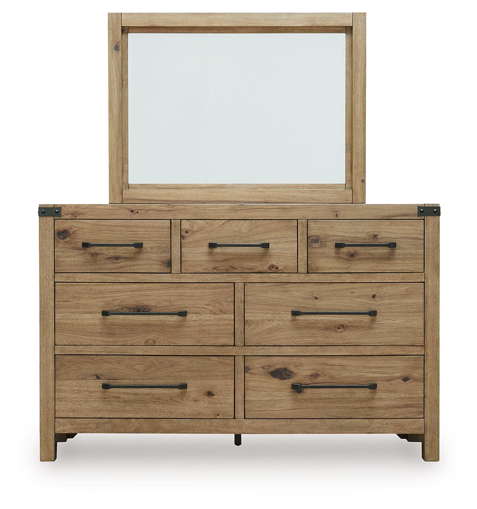 Ridgester Light Brown Dresser and Mirror from Ashley - Luna Furniture