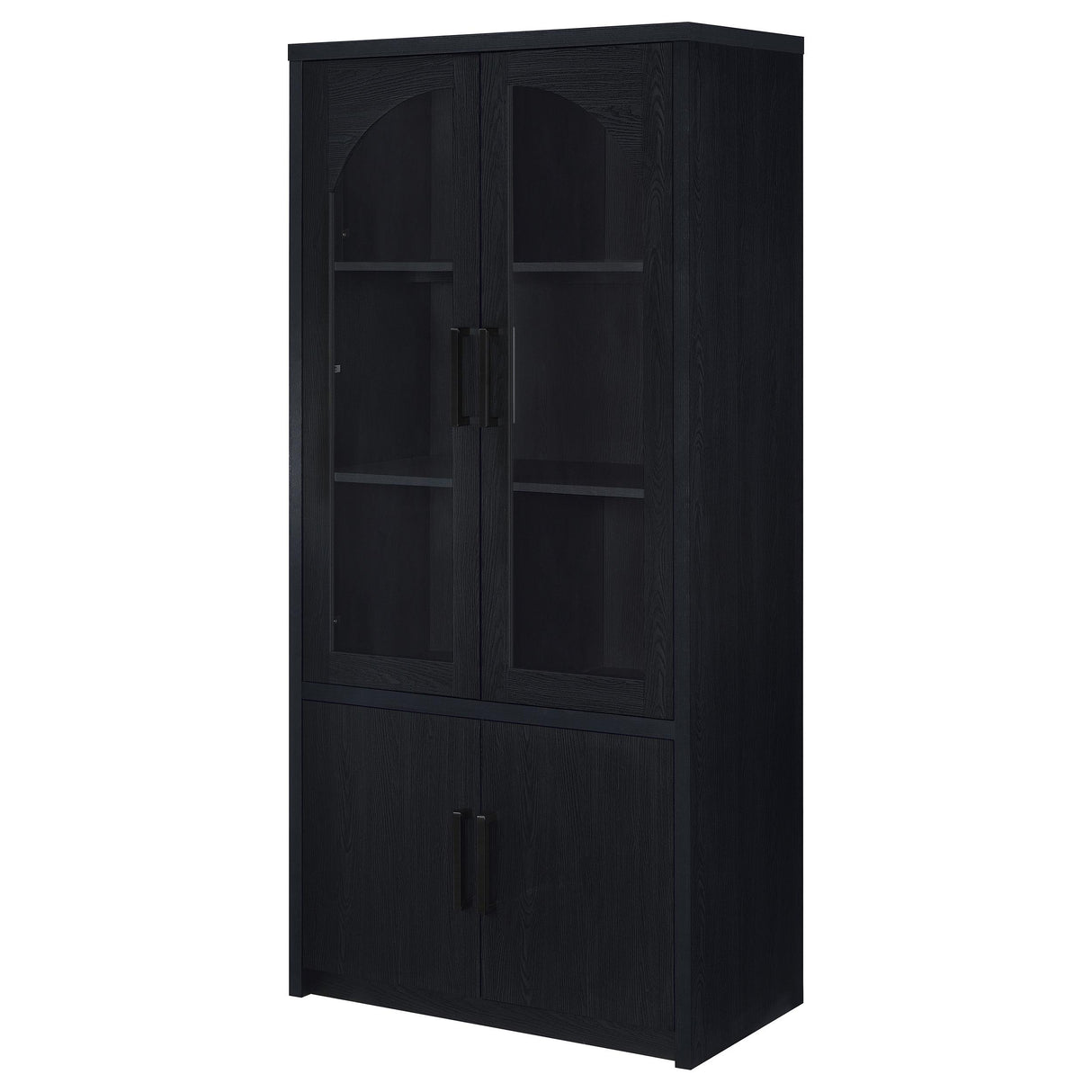 Riva Black 4-Door Tall Accent Display Cabinet with LED Lighting from Coaster - Luna Furniture