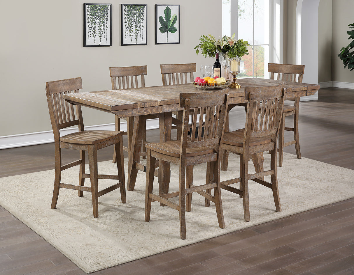 Riverdale Driftwood 7-Piece Counter Height Set from Steve Silver - Luna Furniture