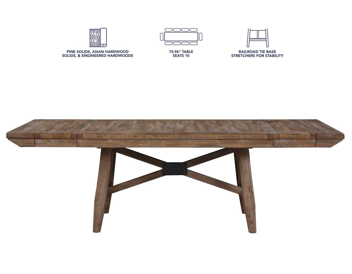 Riverdale Trestle Table with 4 Upholstered Side Chairs from Steve Silver - Luna Furniture