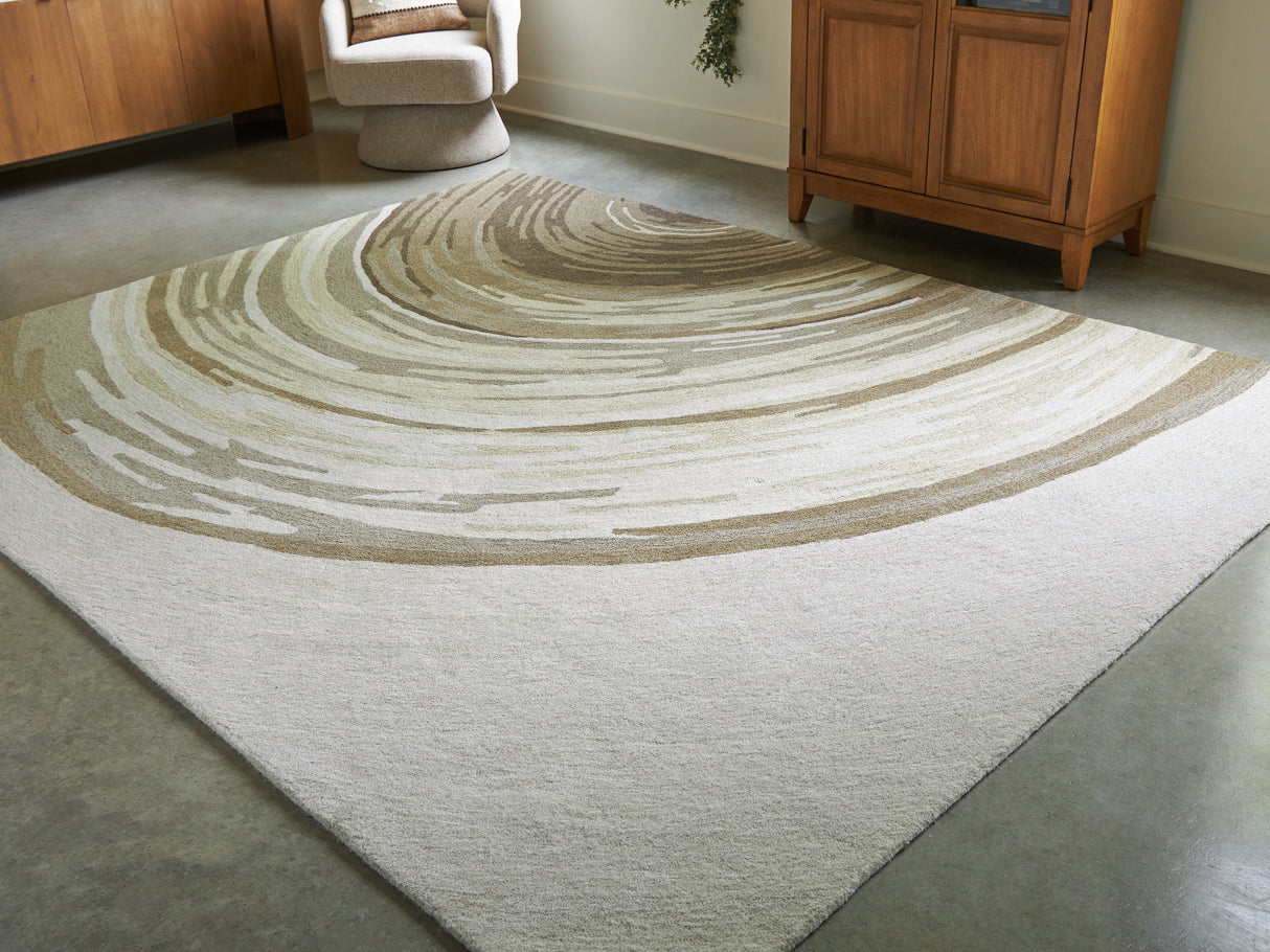 Rizwana Ivory/Brown/Gray Large Rug from Ashley Furniture - Luna Furniture
