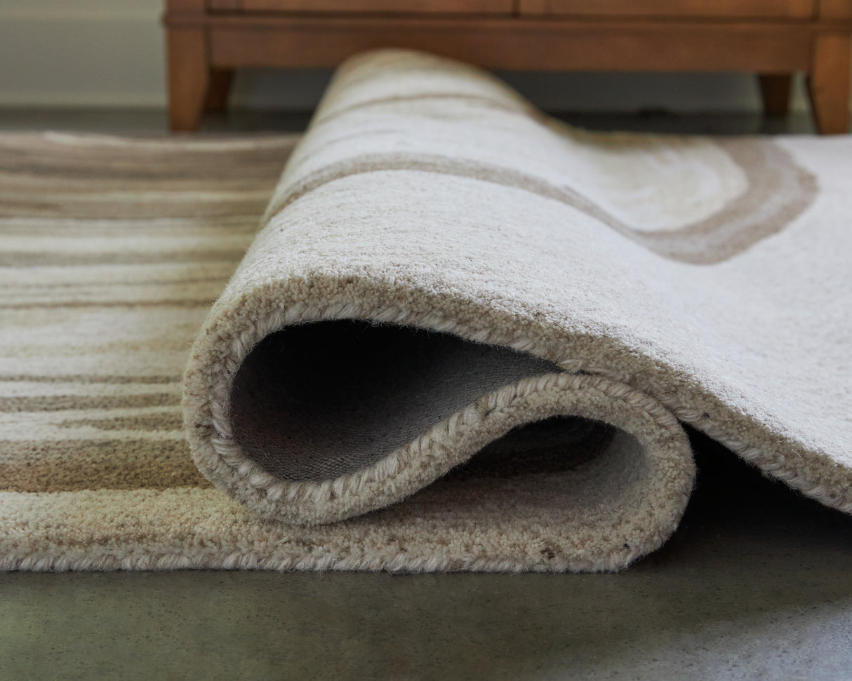Rizwana Ivory/Brown/Gray Large Rug from Ashley Furniture - Luna Furniture