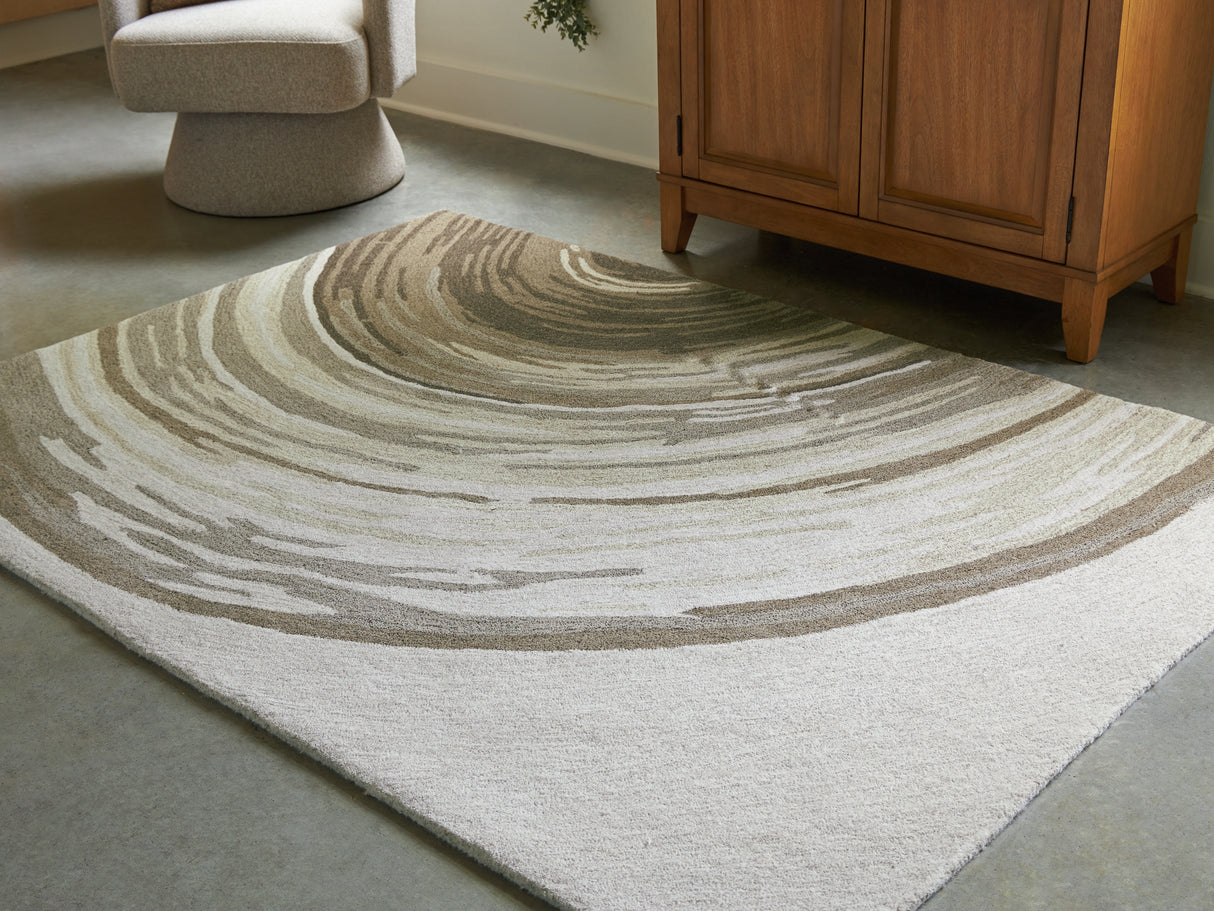 Rizwana Ivory/Brown/Gray Medium Rug from Ashley Furniture - Luna Furniture