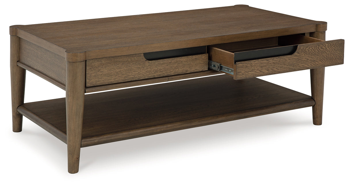 Roanhowe Coffee Table with 1 End Table in Brown from Ashley - Luna Furniture
