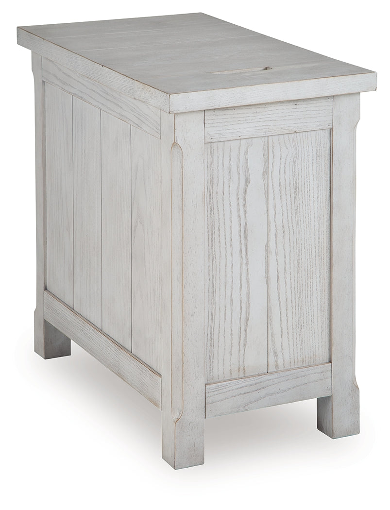 Robbinsdale Antique White Chairside End Table from Ashley - Luna Furniture
