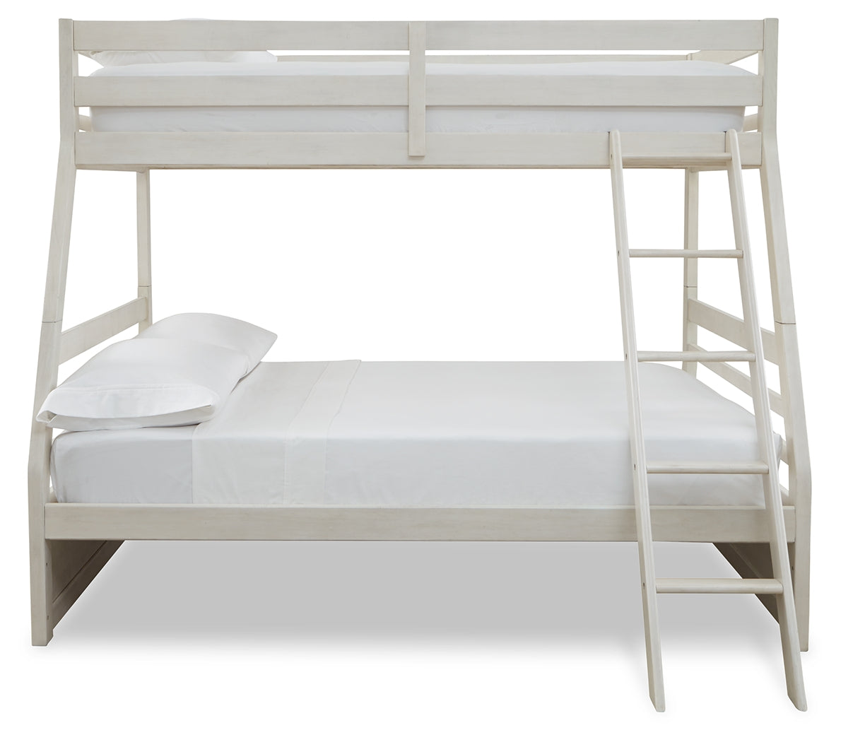 Robbinsdale Antique White Twin over Full Bunk Bed and Mattresses from Ashley - Luna Furniture