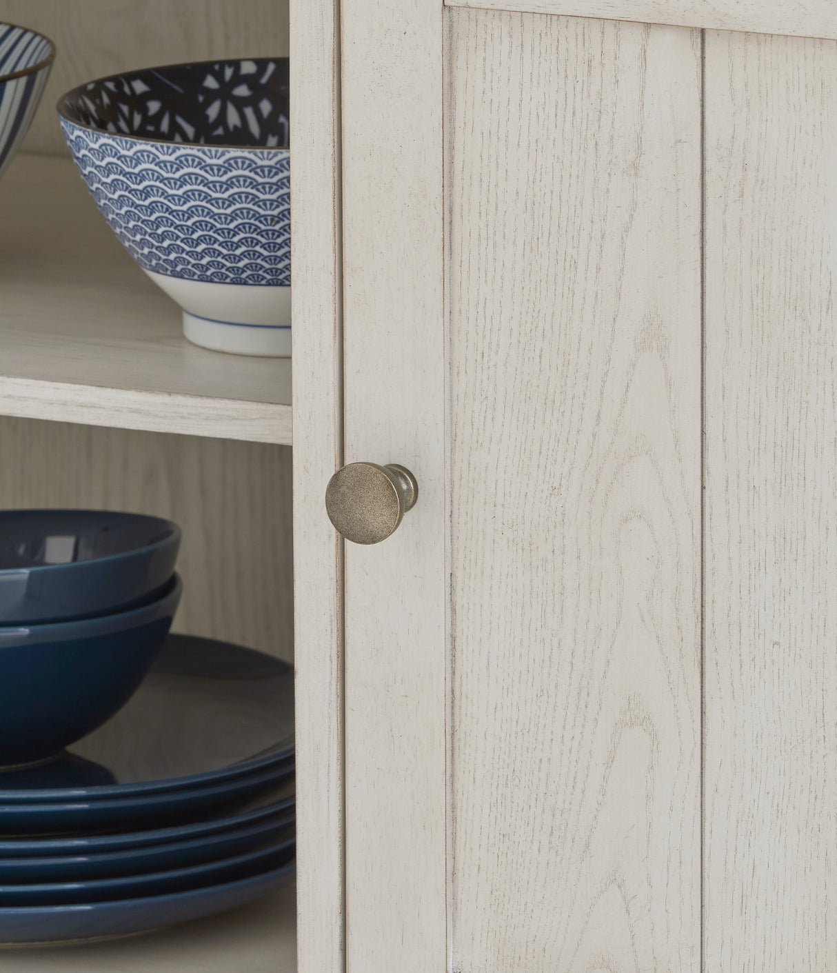 Robbinsdale Antique White Counter Height Dining Table and 10 Barstools and Storage from Ashley - Luna Furniture