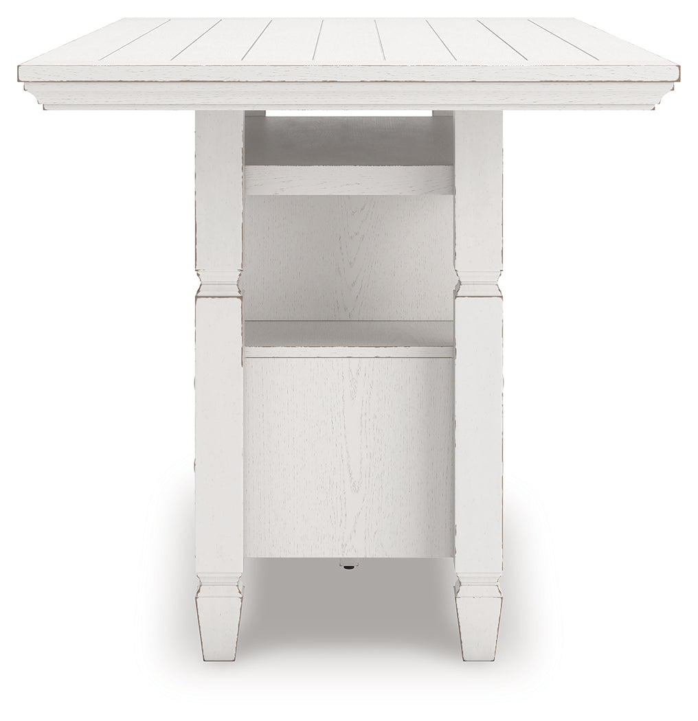 Robbinsdale Counter Height Dining Table and 6 Barstools in Antique White from Ashley - Luna Furniture