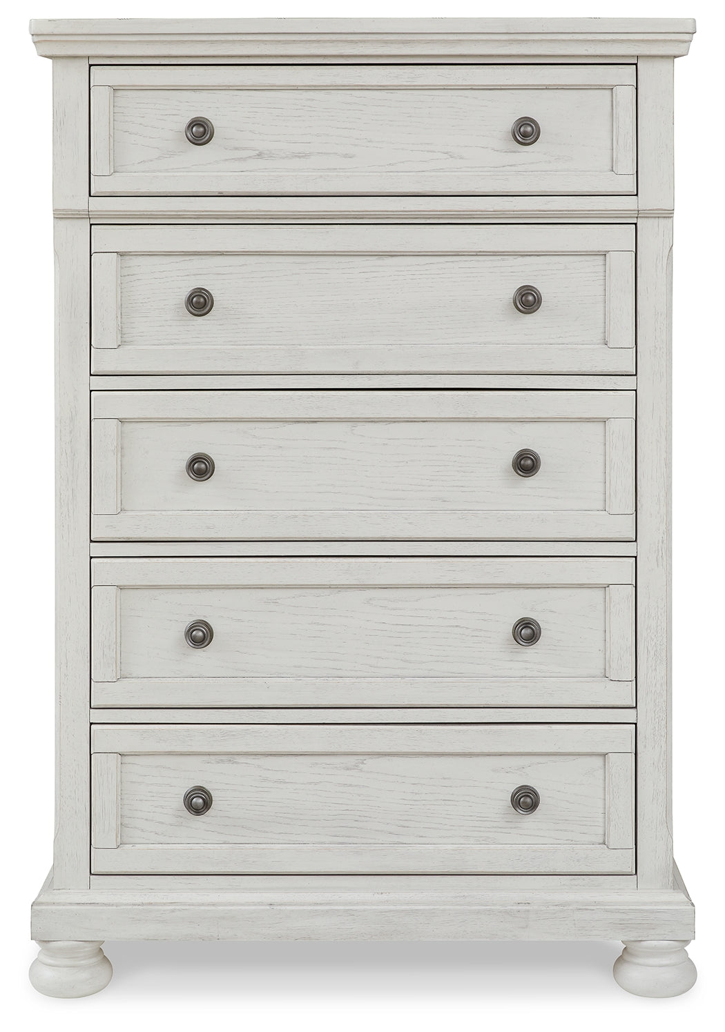 Robbinsdale Queen Panel Storage Bed with Mirrored Dresser and Chest in Antique White from Ashley - Luna Furniture
