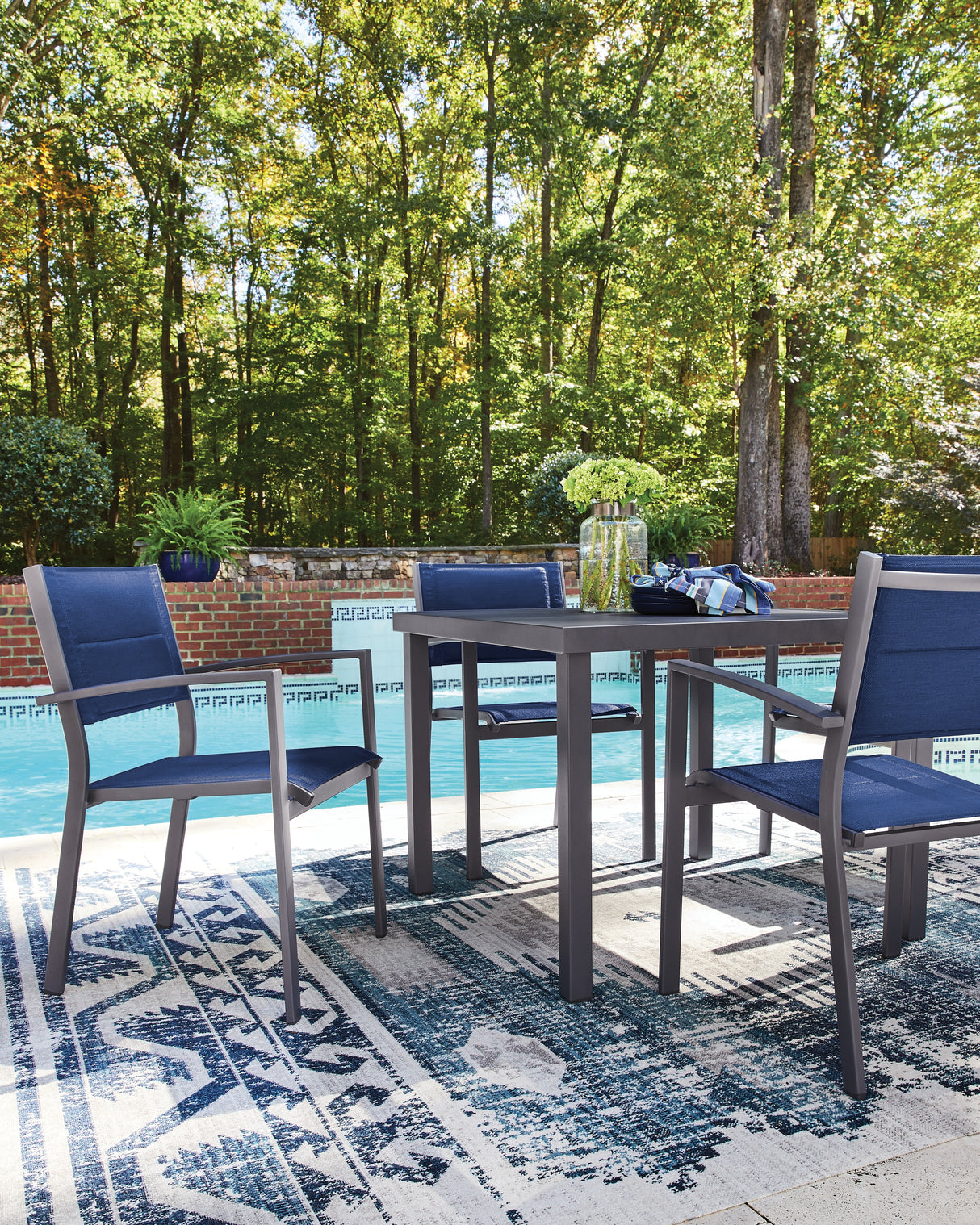 Rocky Creek Outdoor Dining Table and 4 Chairs in Gray from Ashley - Luna Furniture