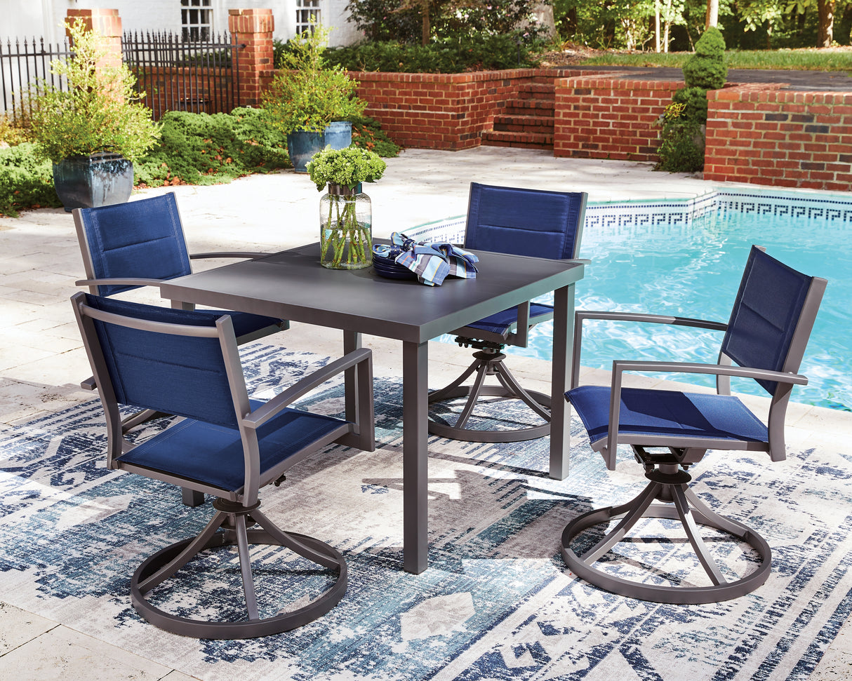 Rocky Creek Outdoor Dining Table and 4 Chairs in Gray from Ashley - Luna Furniture