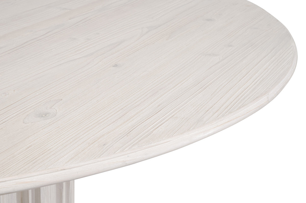 Roma 54" Round Dining Table in White Wash Pine from Essentials For Living - Luna Furniture