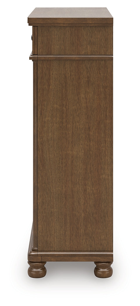 Rowlenstown California King Poster Bed with Dresser and Chest in Brown from Ashley Furniture - Luna Furniture