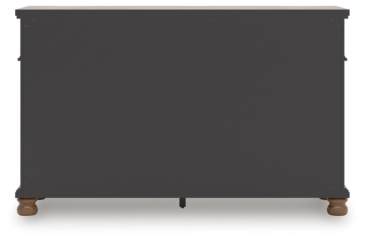 Rowlenstown California King Poster Bed with Dresser and Chest in Brown from Ashley Furniture - Luna Furniture