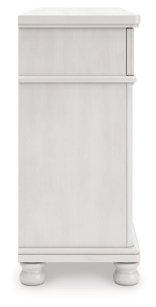 Rowlenstown Queen Poster Bed with Dresser in Antique White from Ashley - Luna Furniture