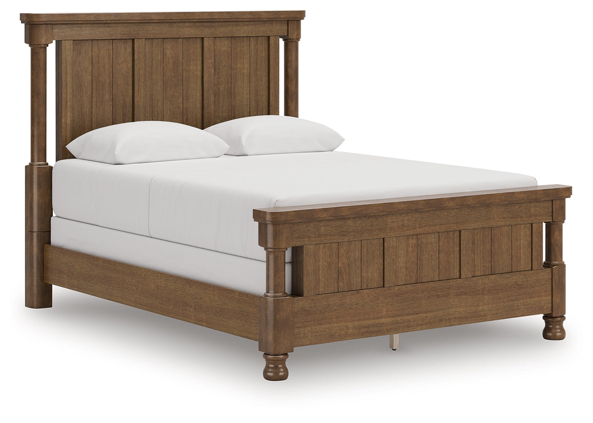 Rowlenstown Queen Poster Bed with Dresser in Brown from Ashley - Luna Furniture