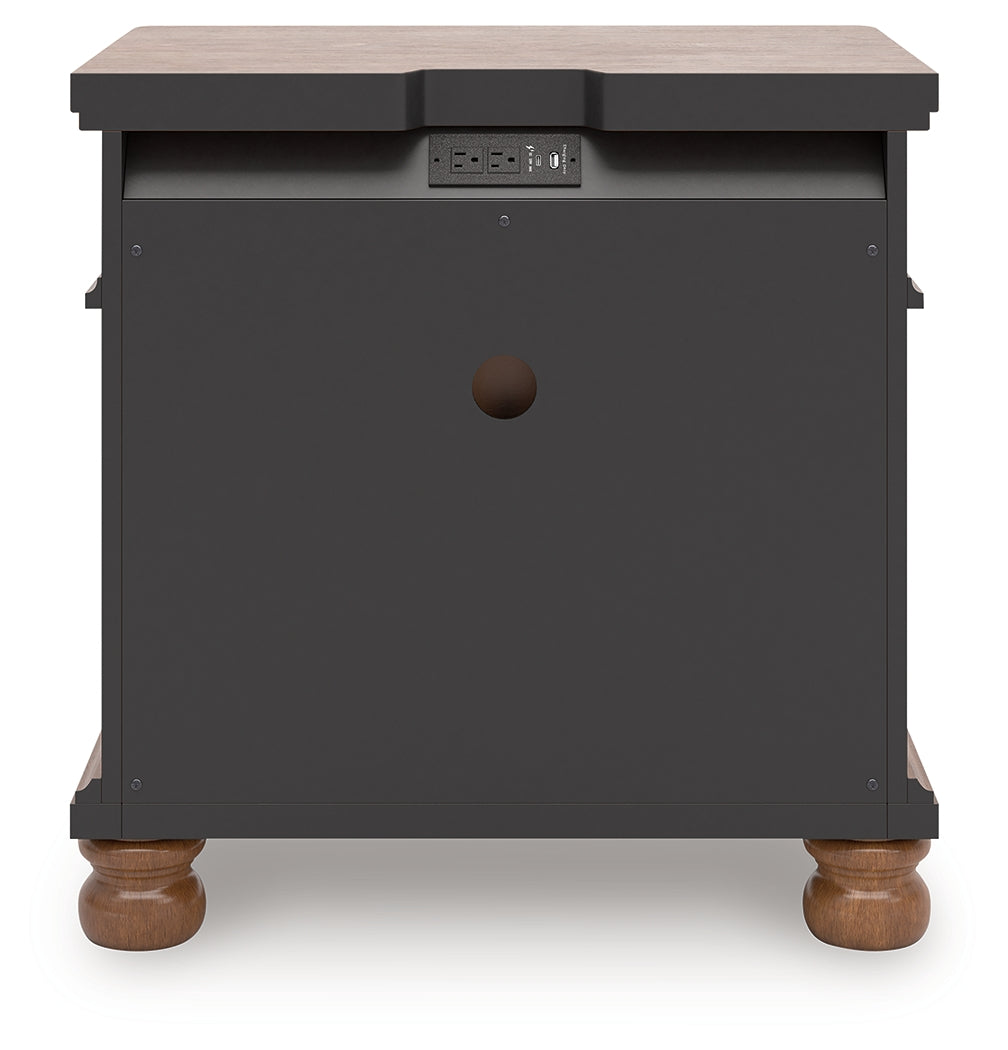 Rowlenstown Queen Poster Bed with Mirrored Dresser and Nightstand in Brown from Ashley - Luna Furniture