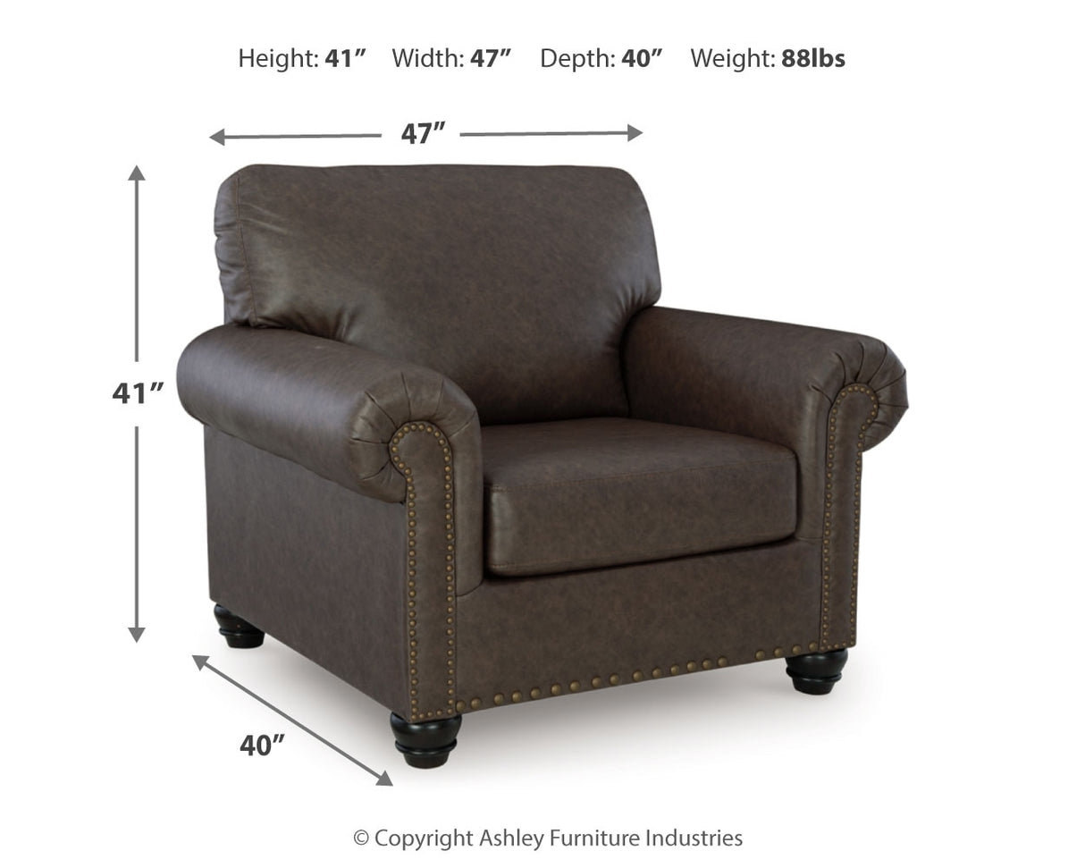 Roxmere Chair and Ottoman in Umber from Ashley - Luna Furniture