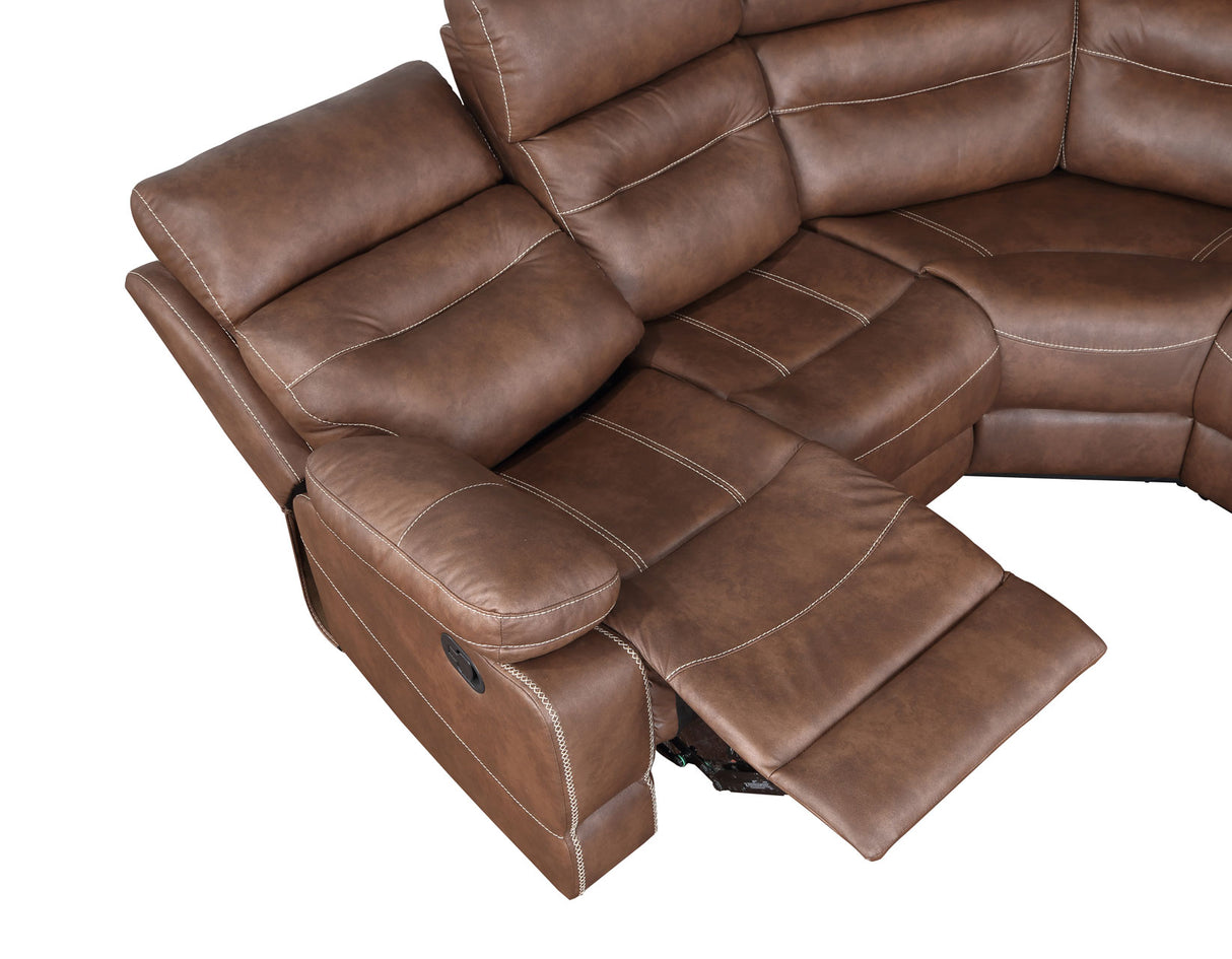 Rudger Chestnut 3-Piece Reclining Sectional from Steve Silver - Luna Furniture