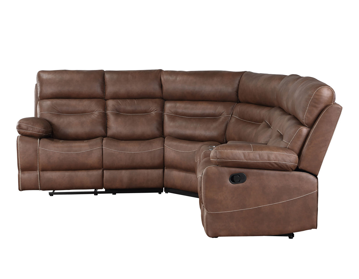 Rudger Chestnut 3-Piece Reclining Sectional from Steve Silver - Luna Furniture