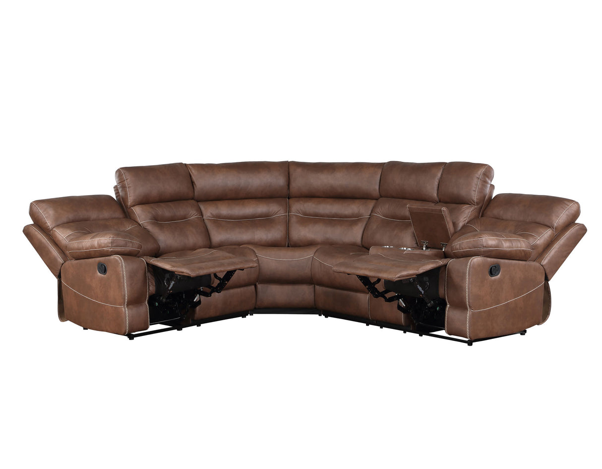 Rudger Chestnut 3-Piece Reclining Sectional from Steve Silver - Luna Furniture