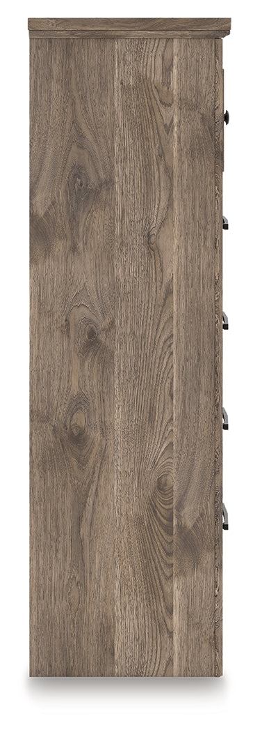 Rusticott Queen Panel Bed with Dresser and Chest in Brown from Ashley Furniture - Luna Furniture