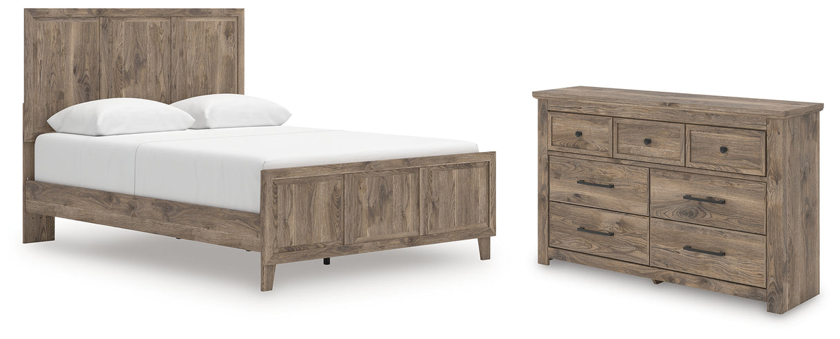 Rusticott Queen Panel Bed with Dresser in Brown from Ashley - Luna Furniture