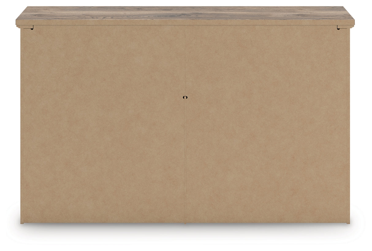 Rusticott Queen Poster Bed with Dresser in Brown from Ashley - Luna Furniture