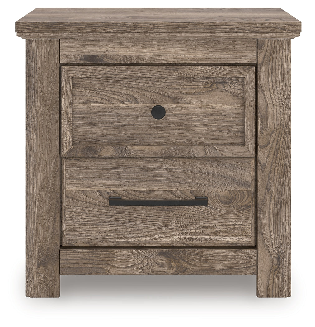 Rusticott Queen Poster Bed with Mirrored Dresser and Nightstand in Brown from Ashley Furniture - Luna Furniture