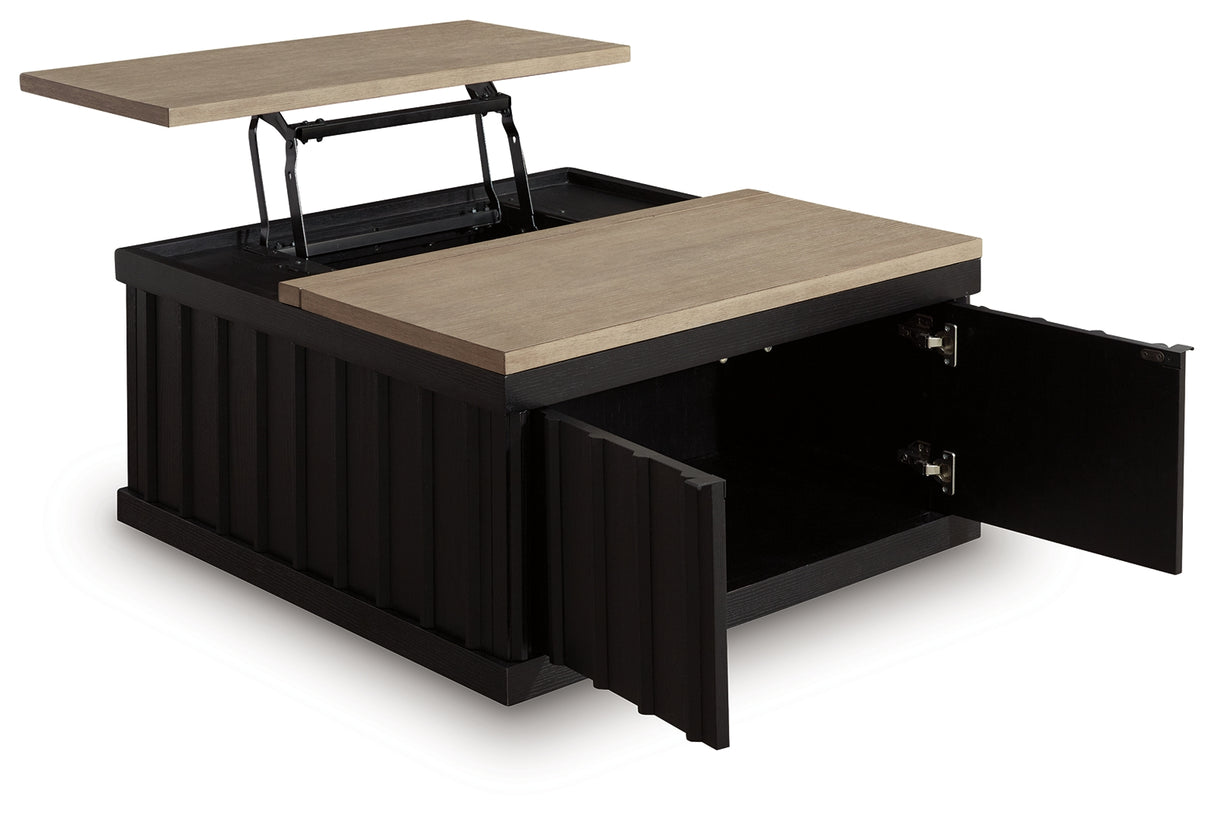 Rylandyn Black/Light Brown Lift-Top Coffee Table from Ashley - Luna Furniture