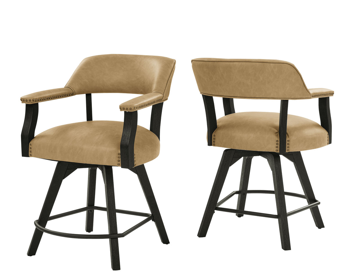 Rylie 6-PIece Counter Game Dining Set, Black Finish from Steve Silver - Luna Furniture