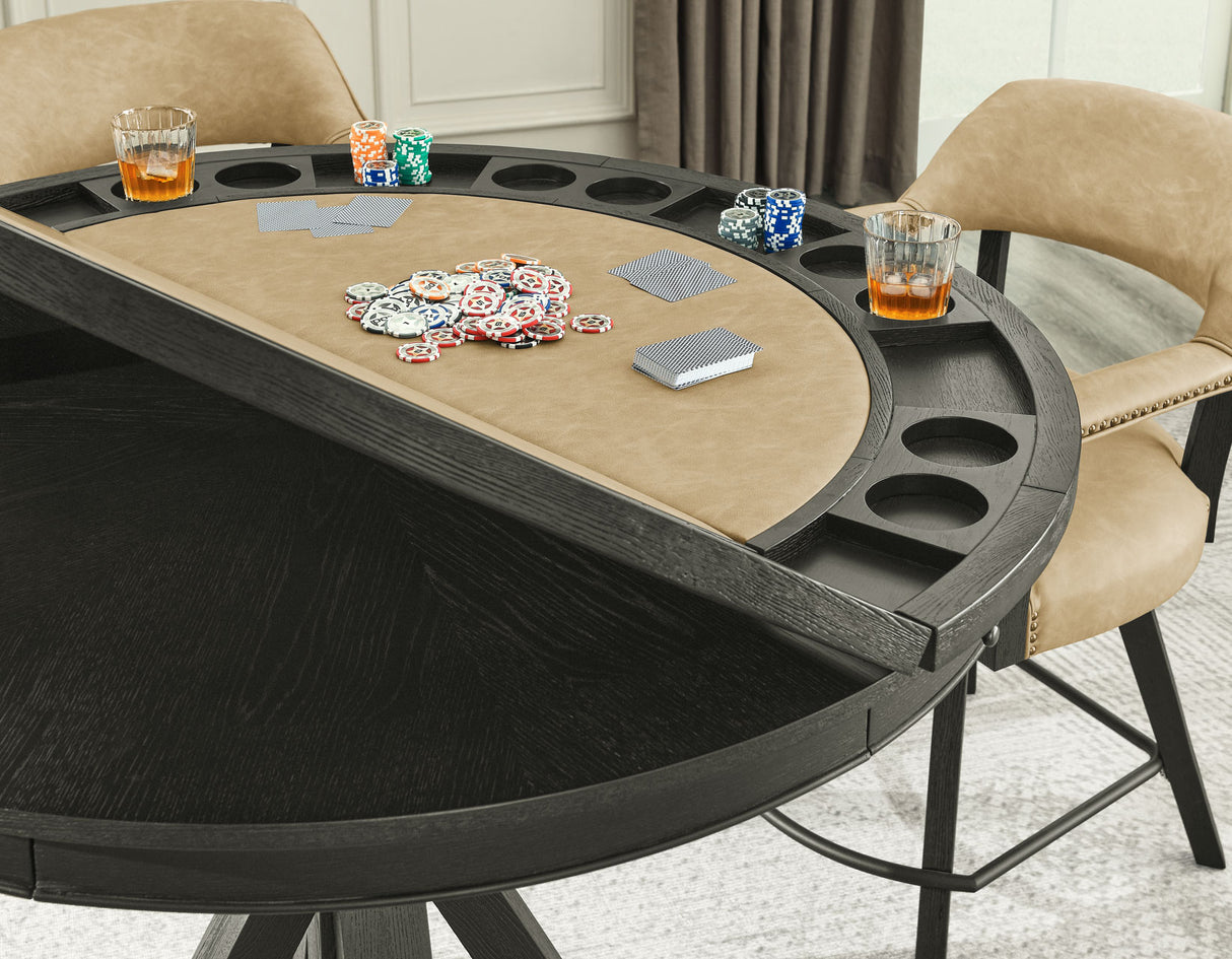 Rylie 6-PIece Counter Game Dining Set, Black Finish from Steve Silver - Luna Furniture