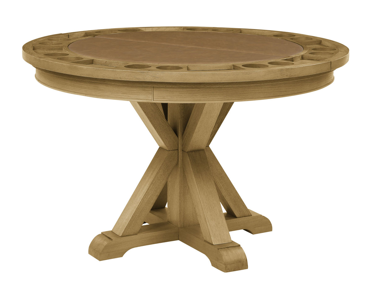 Rylie 6-Piece Game Dining Set, Natural Finish from Steve Silver - Luna Furniture