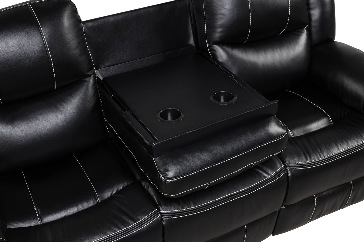 Carter Black 3-Piece Reclining Living Room Set from Happy Homes - Luna Furniture