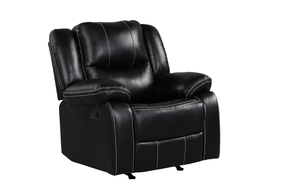 Carter Black 3-Piece Reclining Living Room Set from Happy Homes - Luna Furniture