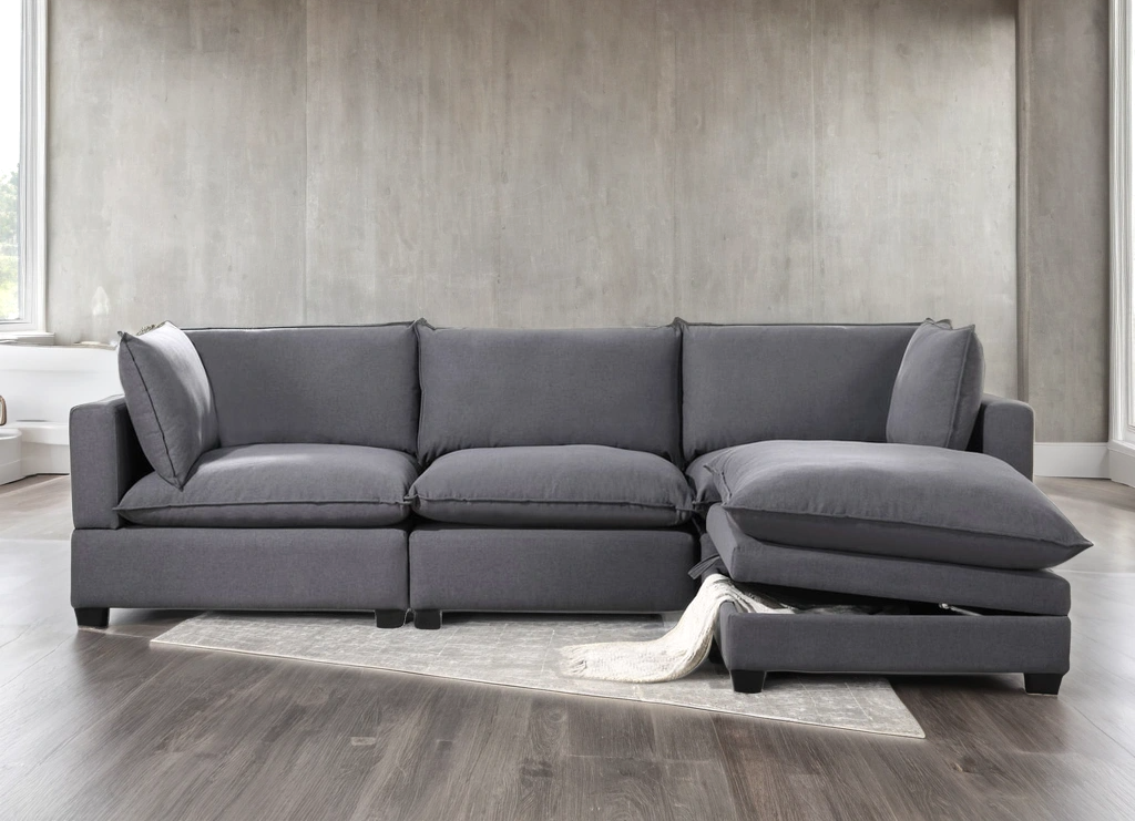 Cloud Charcoal 4-Piece Modular Sectional from Happy Homes - Luna Furniture