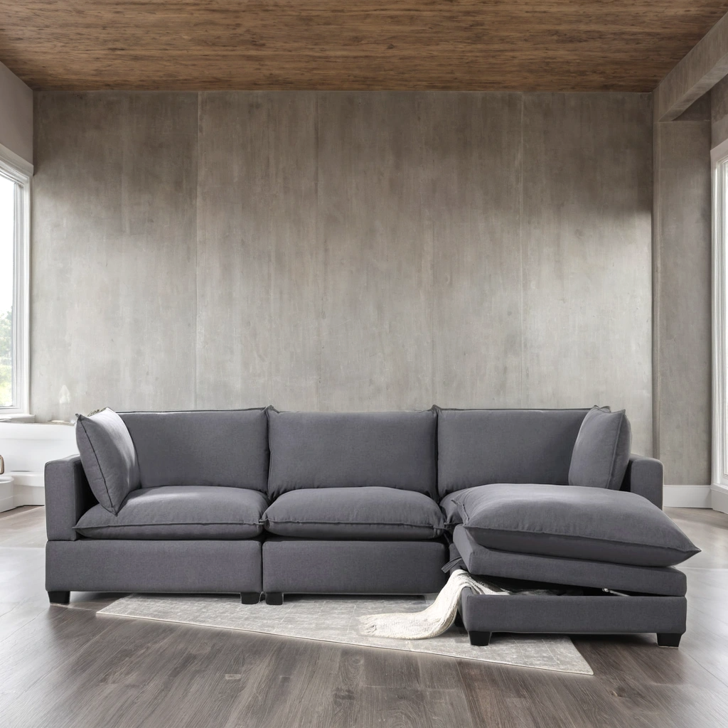 Cloud Charcoal 4-Piece Modular Sectional from Happy Homes - Luna Furniture