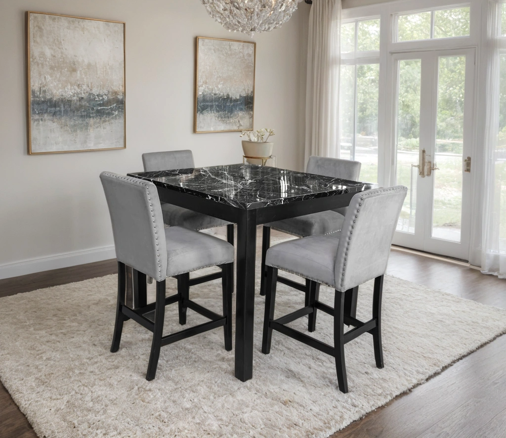 Dior Oynx Gray 5-Piece Counter Height Set from Happy Homes - Luna Furniture