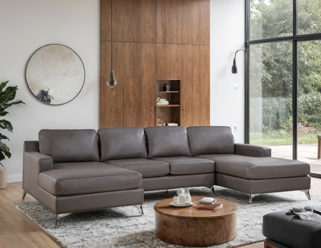 Candace Bronze Double Chaise Sectional from Happy Homes - Luna Furniture
