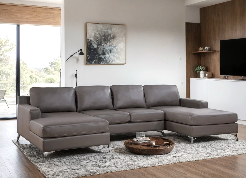 Candace Bronze Double Chaise Sectional from Happy Homes - Luna Furniture